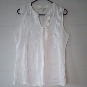 Saint Tropez West White Sleeveless Blouse